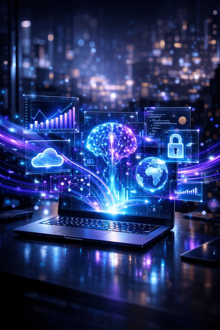 Futuristic AI Interface Concept _ Next-Gen Digital Technology Aesthetic